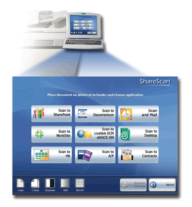 eCopy ShareScan Connectors allow the integration of document scanning / imaging software with leading faxing software solutions and electronic document applications