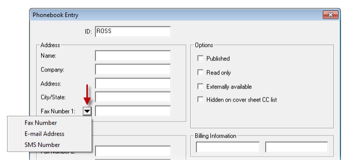RightFax address book for accurate fax transmission